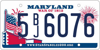 MD license plate 5BJ6076