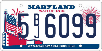 MD license plate 5BJ6099