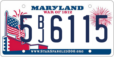 MD license plate 5BJ6115