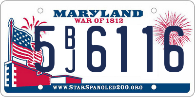 MD license plate 5BJ6116