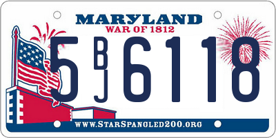 MD license plate 5BJ6118