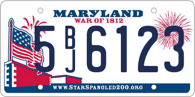 MD license plate 5BJ6123