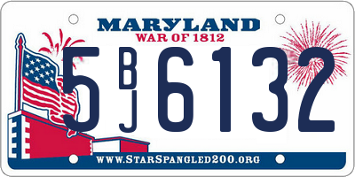 MD license plate 5BJ6132
