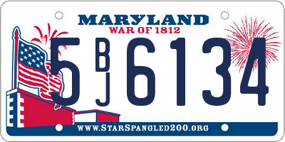 MD license plate 5BJ6134