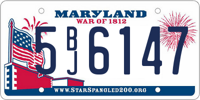 MD license plate 5BJ6147