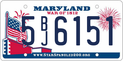 MD license plate 5BJ6151