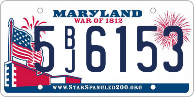 MD license plate 5BJ6153