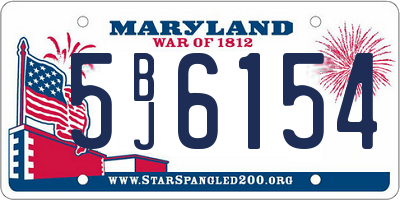 MD license plate 5BJ6154