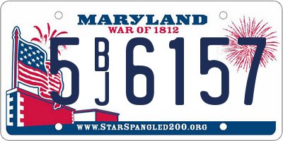 MD license plate 5BJ6157