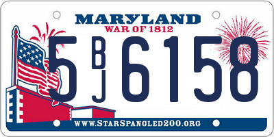 MD license plate 5BJ6158