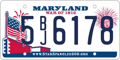MD license plate 5BJ6178