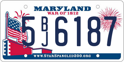 MD license plate 5BJ6187