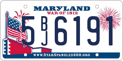 MD license plate 5BJ6191
