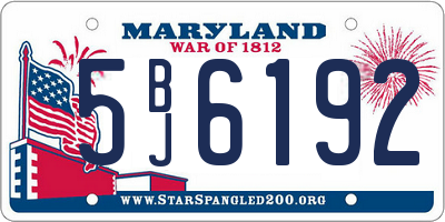 MD license plate 5BJ6192