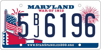 MD license plate 5BJ6196