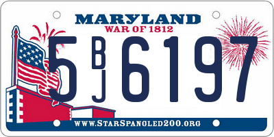 MD license plate 5BJ6197