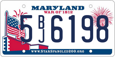 MD license plate 5BJ6198