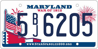 MD license plate 5BJ6205