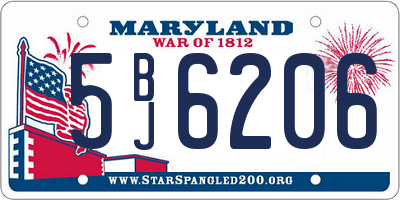MD license plate 5BJ6206