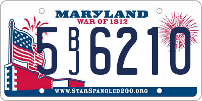 MD license plate 5BJ6210