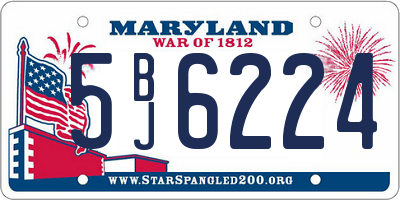 MD license plate 5BJ6224