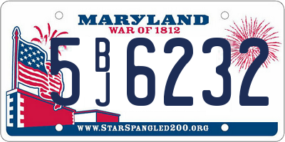 MD license plate 5BJ6232