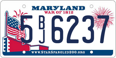 MD license plate 5BJ6237