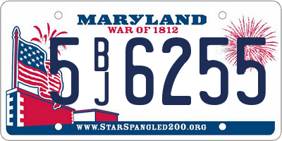 MD license plate 5BJ6255