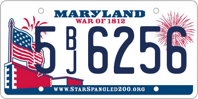 MD license plate 5BJ6256