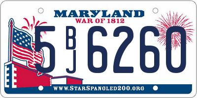 MD license plate 5BJ6260