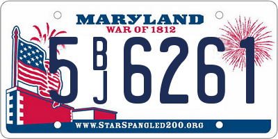 MD license plate 5BJ6261