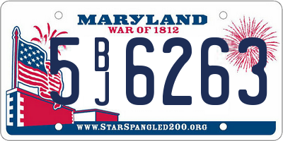 MD license plate 5BJ6263