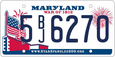 MD license plate 5BJ6270