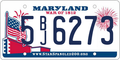 MD license plate 5BJ6273
