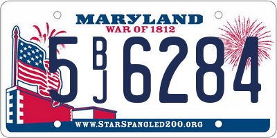 MD license plate 5BJ6284