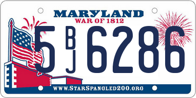 MD license plate 5BJ6286