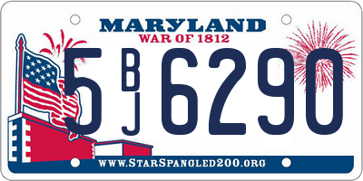 MD license plate 5BJ6290