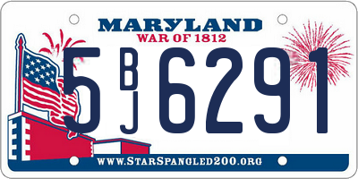 MD license plate 5BJ6291