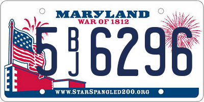 MD license plate 5BJ6296