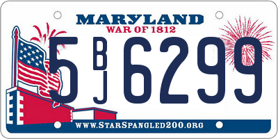 MD license plate 5BJ6299