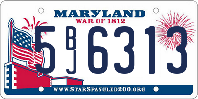 MD license plate 5BJ6313