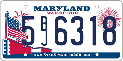 MD license plate 5BJ6318