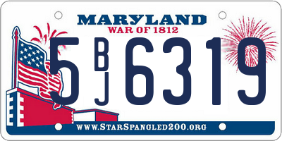 MD license plate 5BJ6319