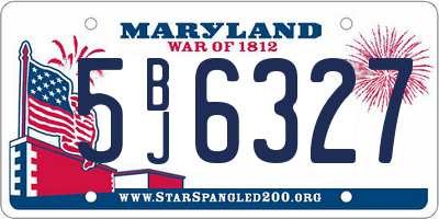 MD license plate 5BJ6327