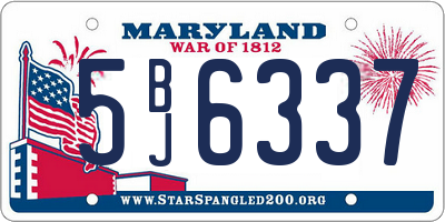 MD license plate 5BJ6337