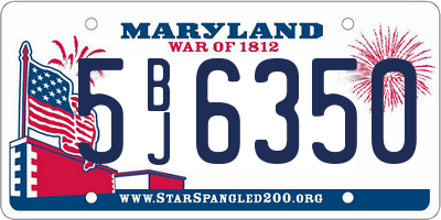 MD license plate 5BJ6350