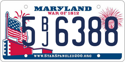 MD license plate 5BJ6388