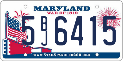 MD license plate 5BJ6415
