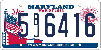 MD license plate 5BJ6416