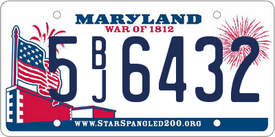 MD license plate 5BJ6432